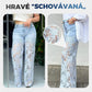 👖Módní krajkové záplatované džínové džíny