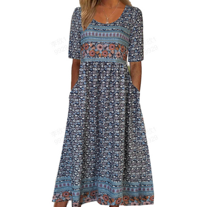【S-4XL】👗Boho dlouhé šaty s potiskem