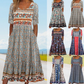 【S-4XL】👗Boho dlouhé šaty s potiskem