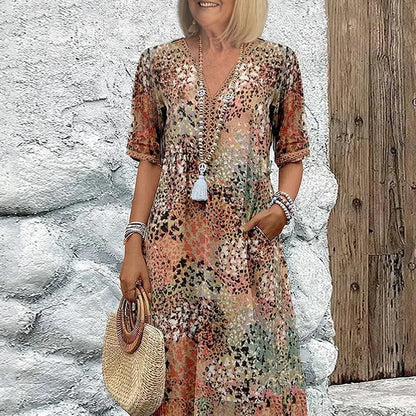 🌸Dýchatelné šaty s vintage potiskem