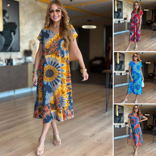 👗Šaty s potiskem do V