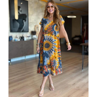 👗Šaty s potiskem do V