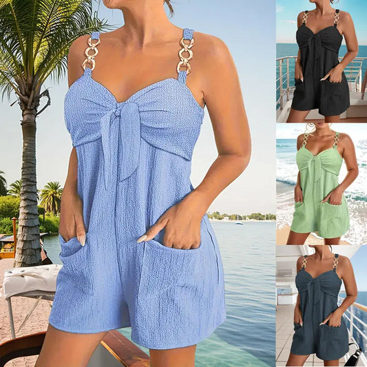 👗✨Dámské ležérní jednodílné šortky bez rukávů