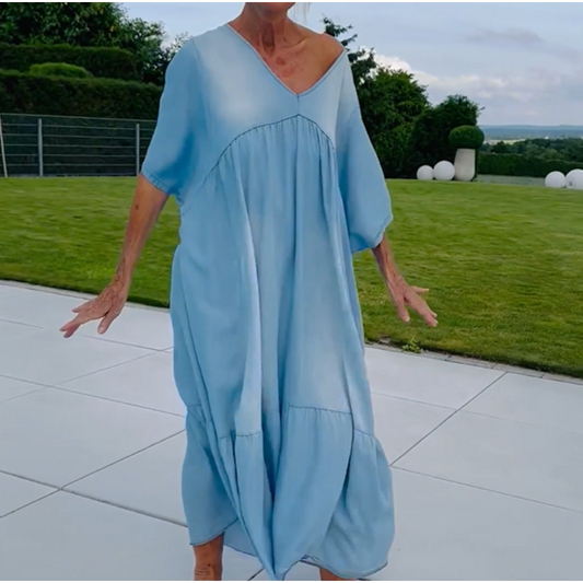 Women's Casual V-Neck Loose Maxi Dress